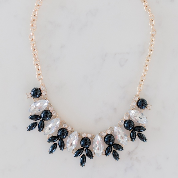 Jewelry - Black and Gold Rhinestone Statement Necklace